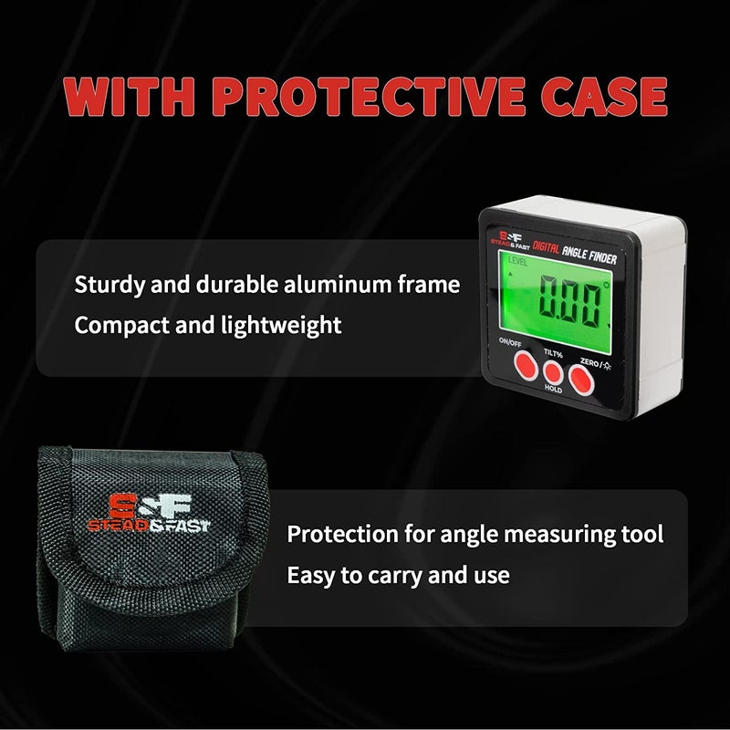 S&F STEAD & FAST Digital Angle Finder Gauge Magnetic Protractor Inclinometer Angle Cube Level Box with Magnetic Base and Backlight on Demand for Woodworking,Table Saw,Construction - Image 5